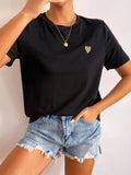 Basis Women T-Shirt with Hartdetail – Minimalist, Casual