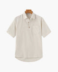 Thiago | Summer Men Polo Shirt of Linen with Borstzak