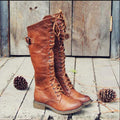Kniehoge Leather Womand's Boots with Veters and Orthopedic Comfort – Soraya