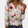 Siandna™ Womand's blouse with Floral Print and V-Neck