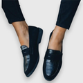 Diane | Women's Loafers - Handmade Black Leather with Orthopedic Support