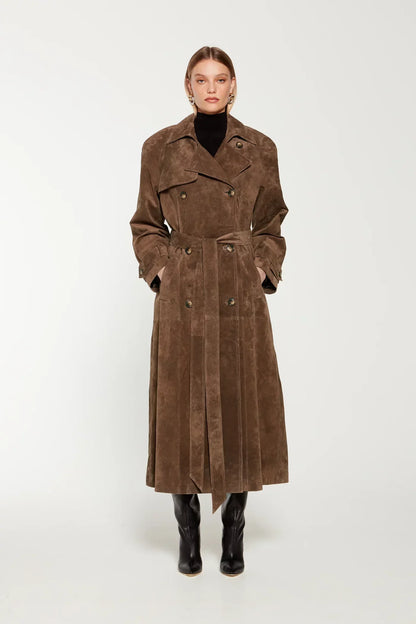 Seraphine - Elegante Suede Trenchcoat