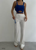 Ella | Elegant Witte Crocheted Pants