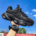 Men's Leather Chunky Sneakers - Lace Up Design
