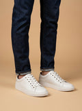 Men's Classic White Sneakers – Minimalist Lace Up