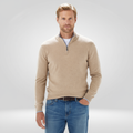 Mand's Zip-Up Sweater – Halve Zip Pullover with Ribstructuur & Comfortable Pasvorm