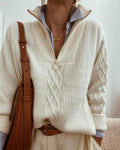 Urelia | Stylish Kabelgebreide Half-Zip Sweater